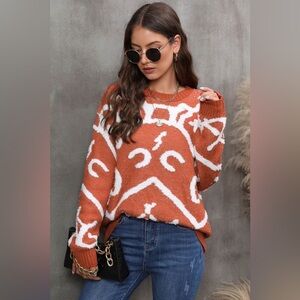 Contrast Ribbed Trim Drop Shoulder Sweater